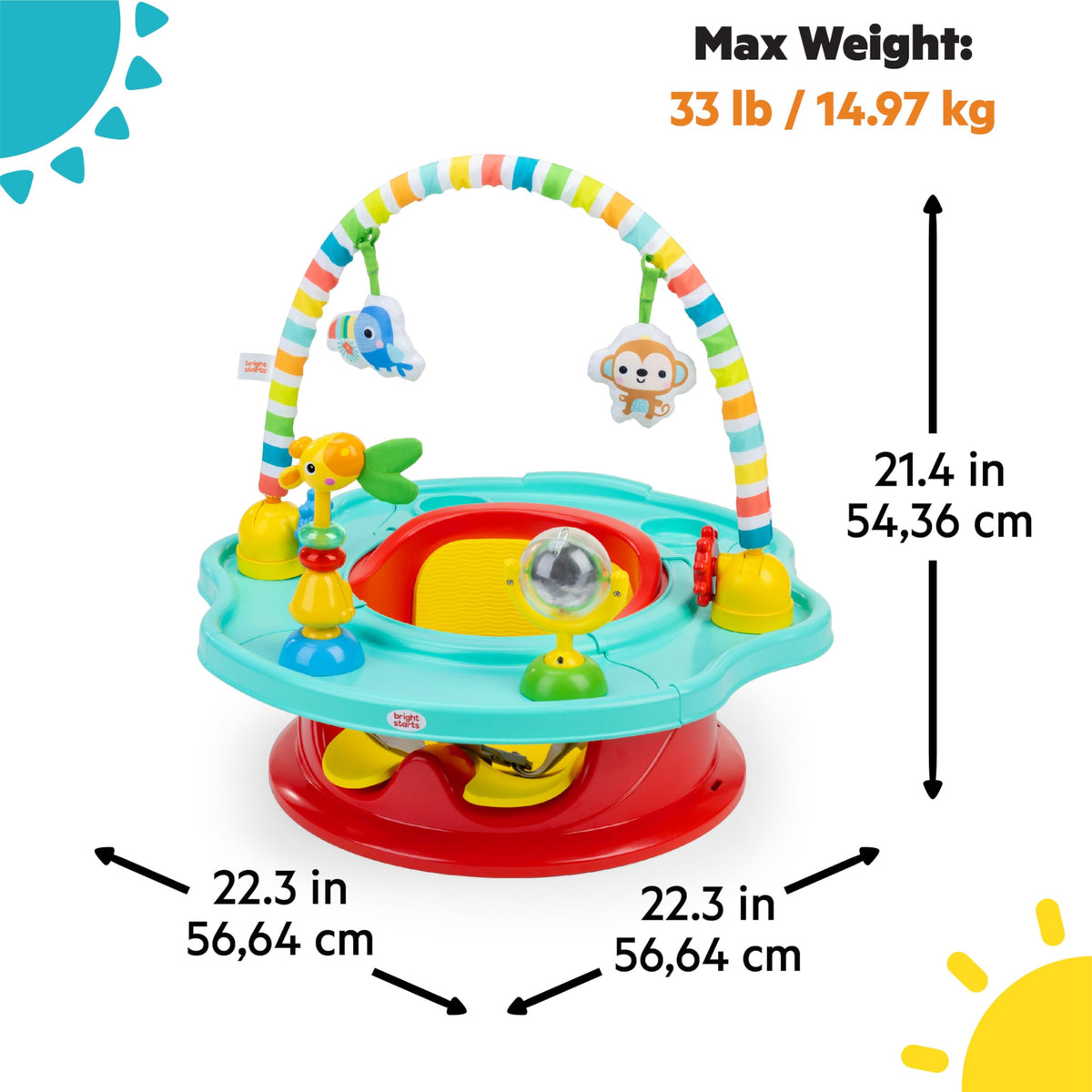 3-in-1 Baby Activity Seat with Toys, Snacking Tray, Booster Seat X687