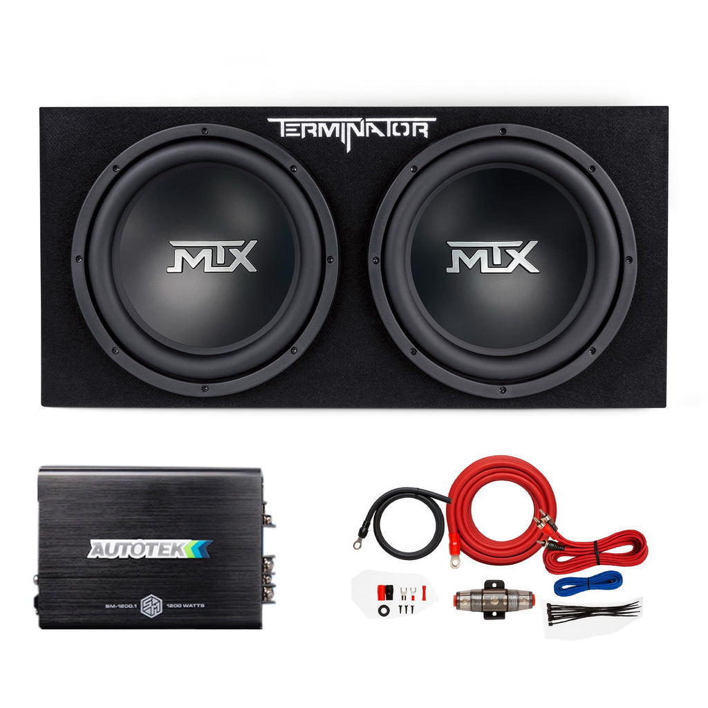 12" Subwoofer Box, Mono Amp & 4 Gauge Wiring Kit I2051