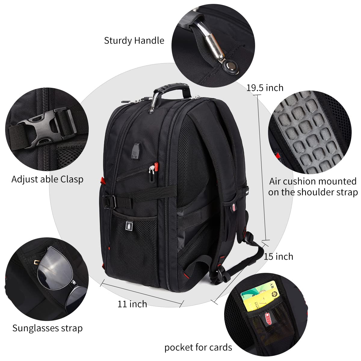 Extra Large Travel Laptop Backpack W4368