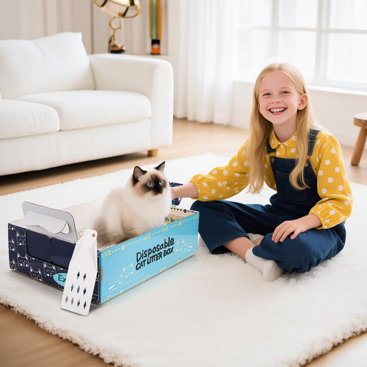 8 Pcs Disposable Cat Litter Box with Scoops P468