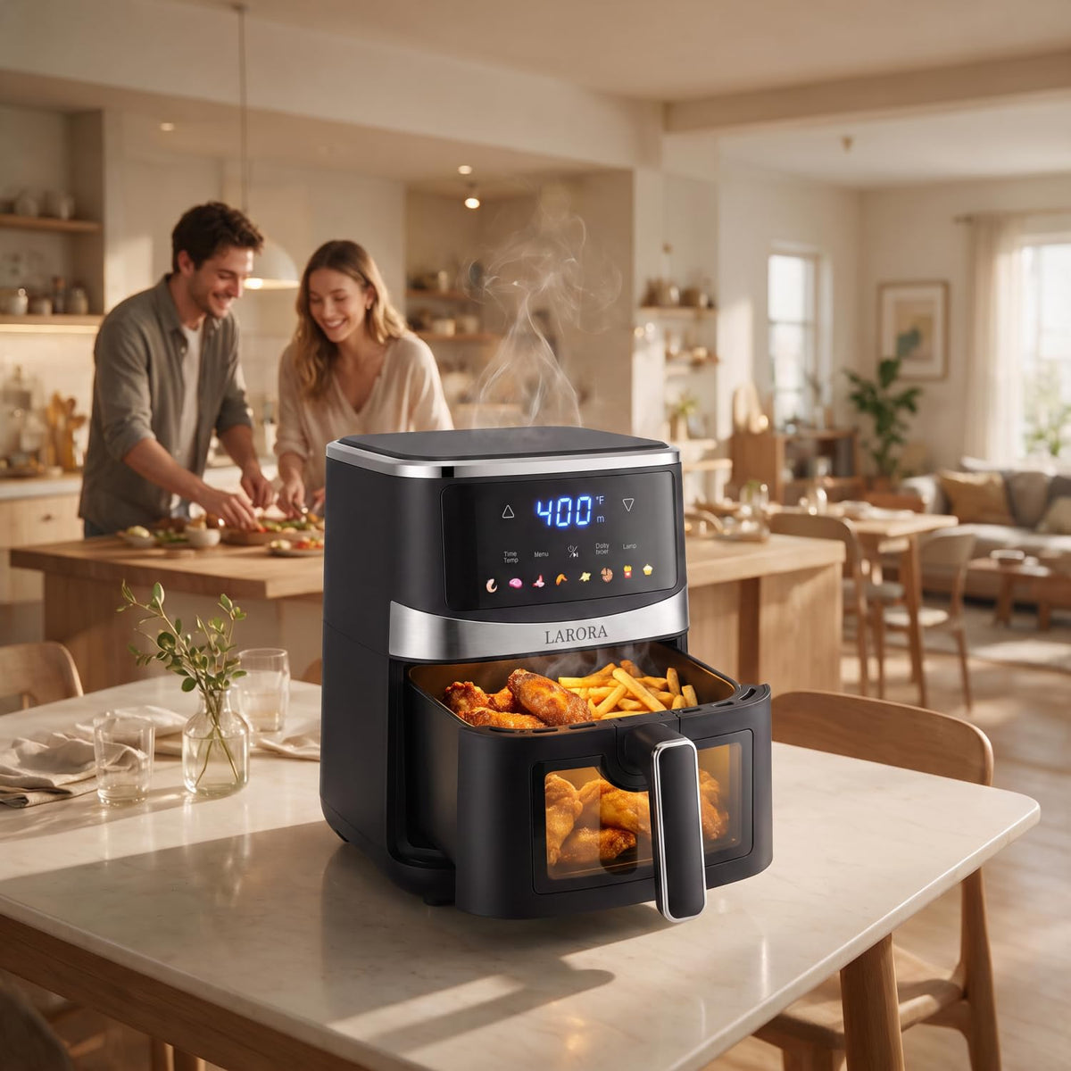6 QT Family Size Air Fryer with Visible Cooking Window T652