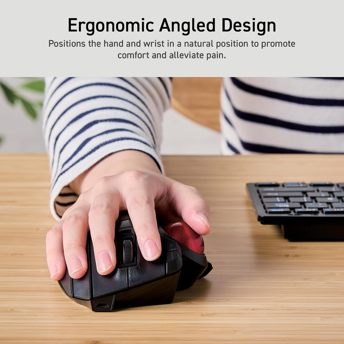 Wireless Ergonomic Thumb Control Trackball Mouse B59764