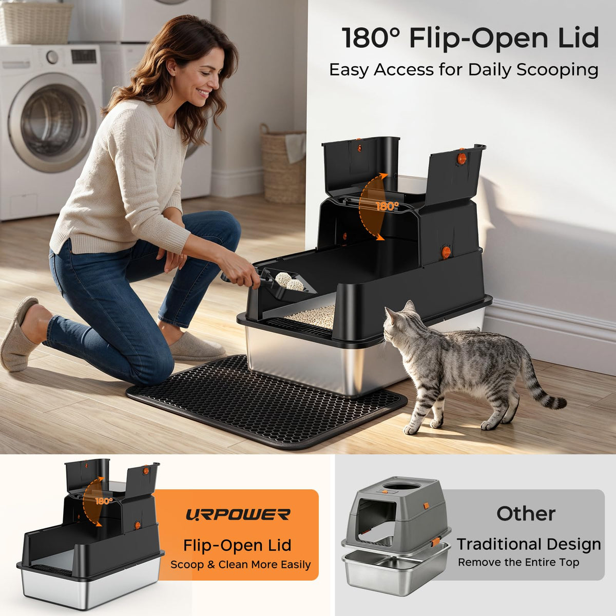 XL Stainless Steel Cat Litter Box C5304