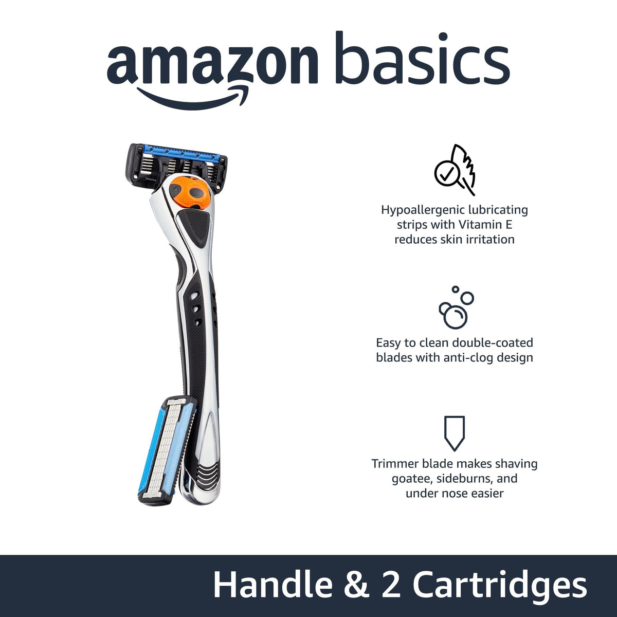 5-Blade Razor with Beard Trimmer and 2 Cartridges W1289