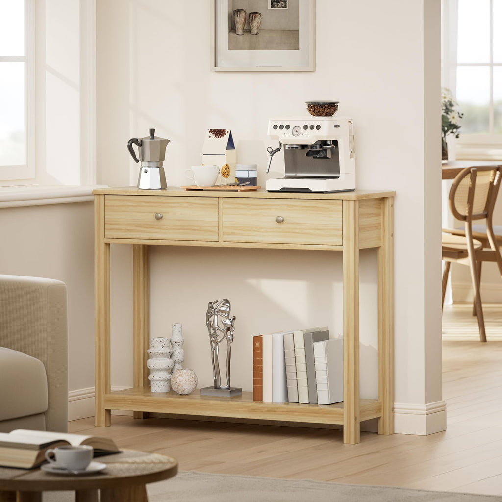 2 Drawer Oak Console Table O7974