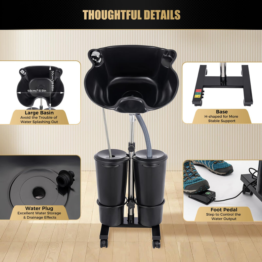Portable Shampoo Bowl with 2 Water Buckets N2828