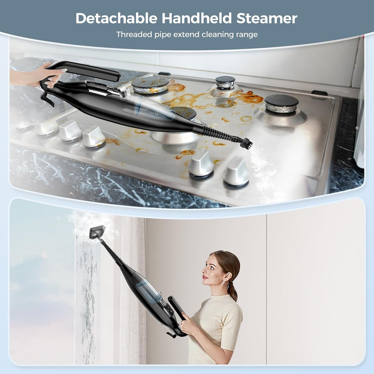 12-in-1 Handheld Steam Mop with 565ML Removable Tank Q158755