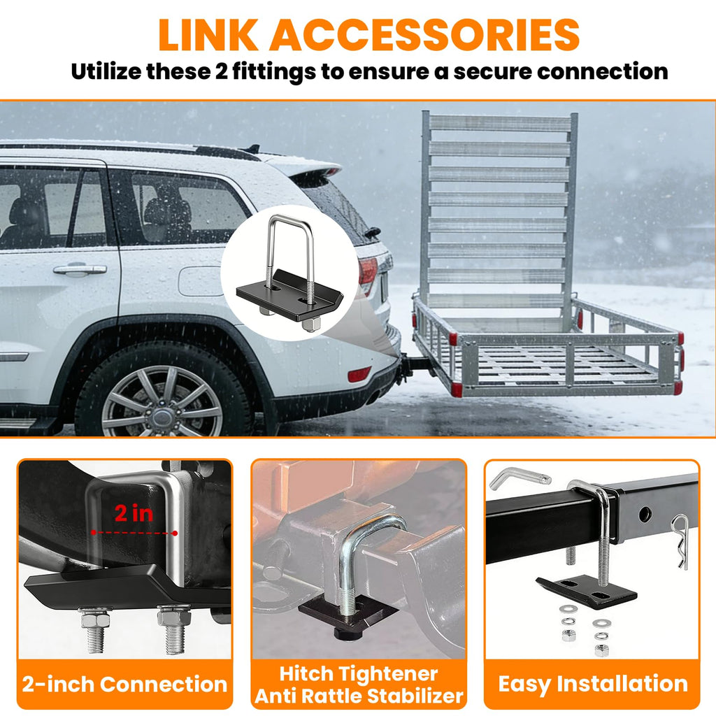 500LBS Aluminum Alloy Folding Hitch Cargo Carrier with Ramp Z639