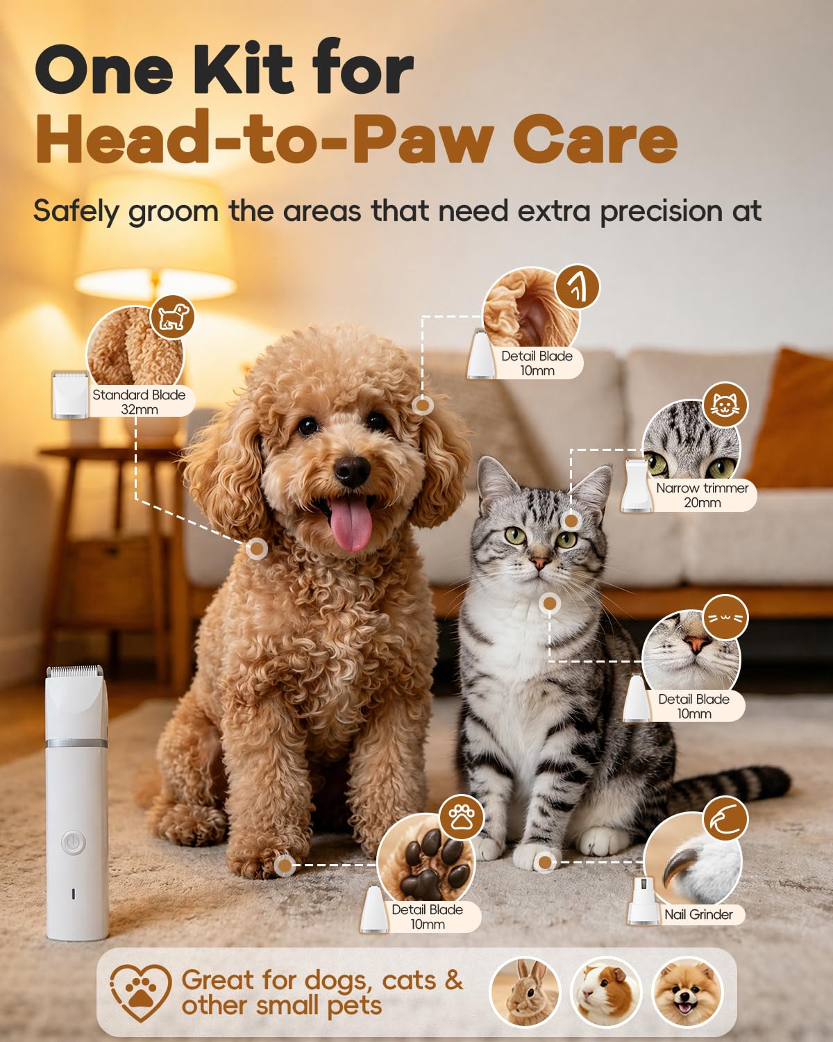 4 in 1 Dog Clippers Grooming Kit with Paw Hair Trimmer X780
