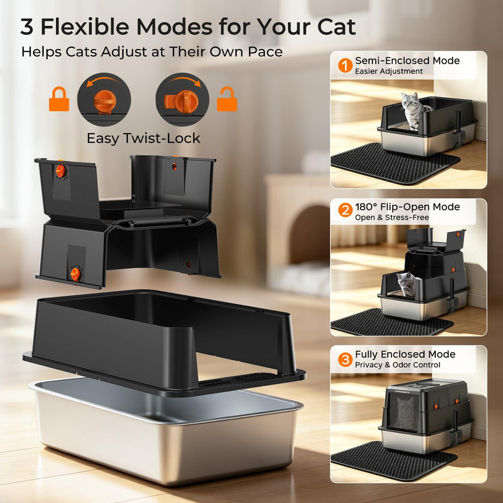 XL Stainless Steel Cat Litter Box C5304