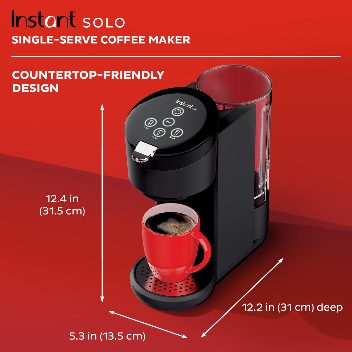 Single Serve K-Cup Pod Compatible Coffee Maker with 40oz Water Reservoir, Black E32682