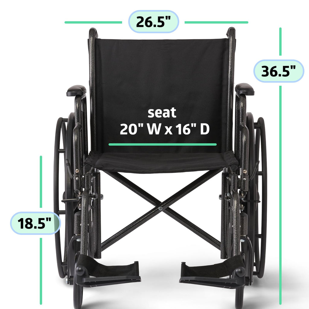 Folding Wheelchair with Swing-Back Desk-Length Arms and Swing-Away Footrests R978