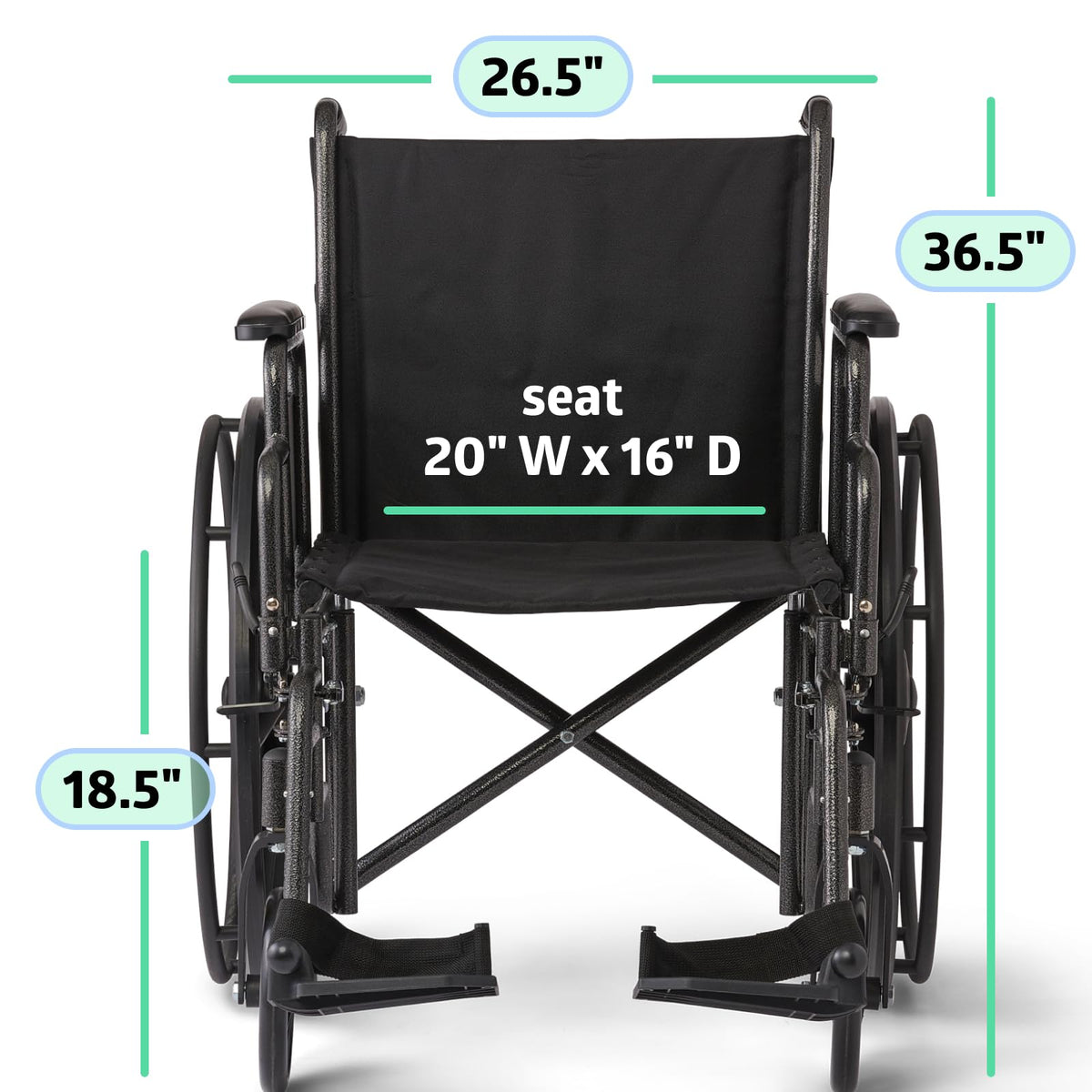 Folding Wheelchair with Swing-Back Desk-Length Arms and Swing-Away Footrests R978