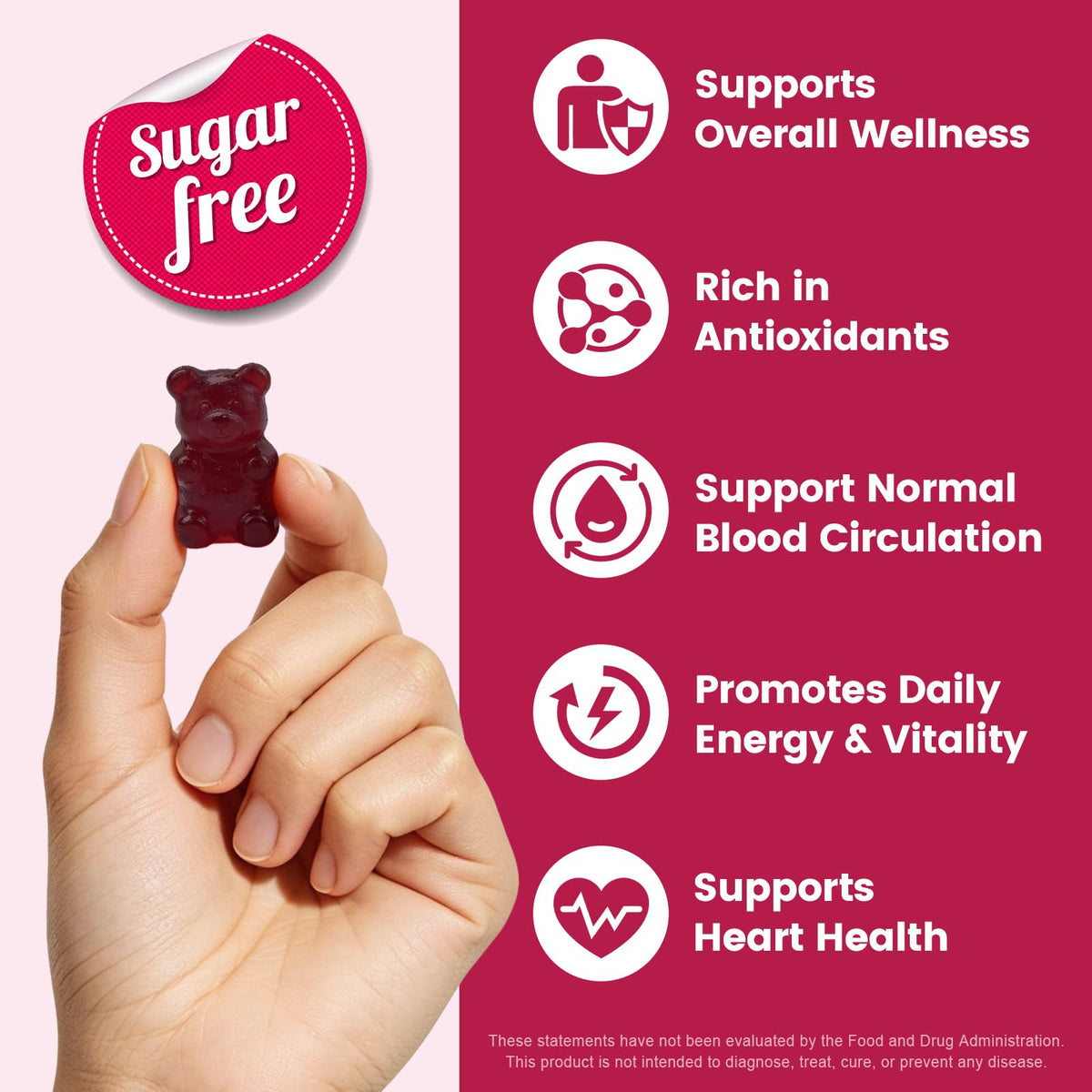 Beet Root Gummies with CoQ10, L-Arginine & Grape Seed Extract, Vegan, 60 Counts Z3675
