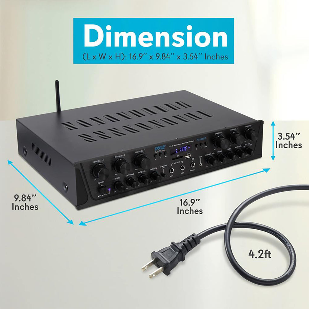 6 Channel 600 Watt Bluetooth Home Audio Amplifier G871