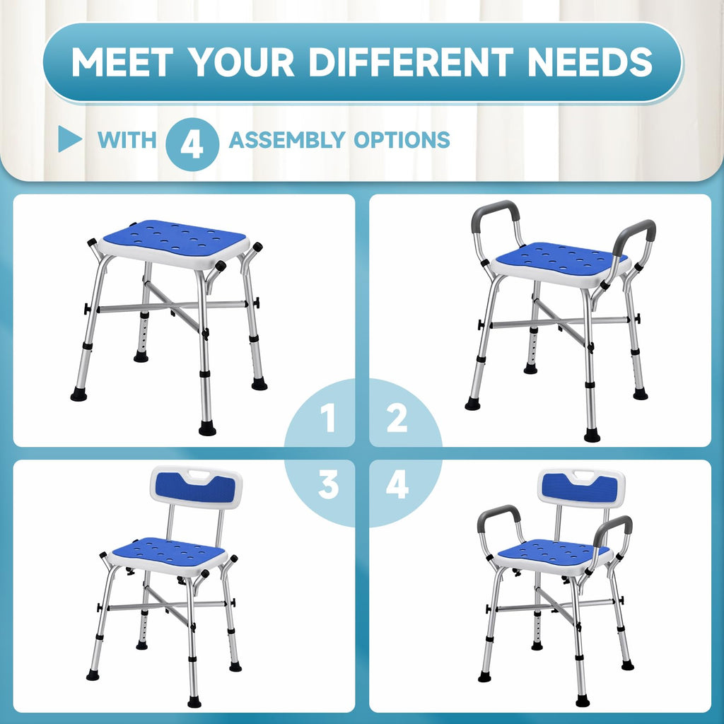 Adjustable Shower Chair with Arms and Back F44335