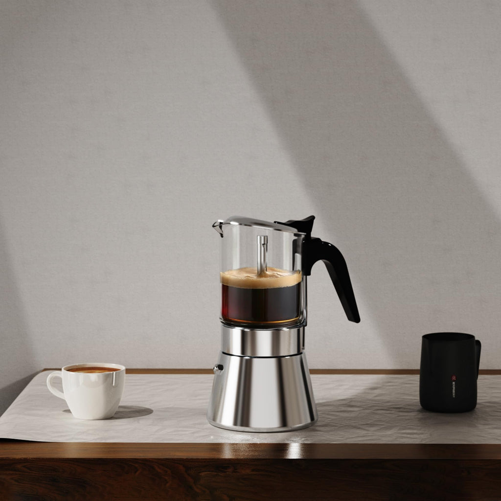 Induction Stovetop Espresso Maker 240ml 6cup Q874485