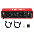 USB Audio Interface with 48V Phantom Power, 24Bit/192kHz, XLR/TRS Inputs T2480