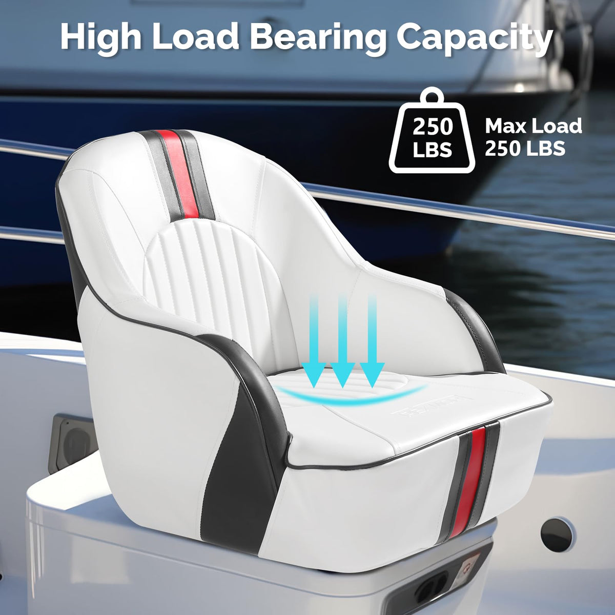 Pontoon Boat Captain Bucket Seat with Cover K64792