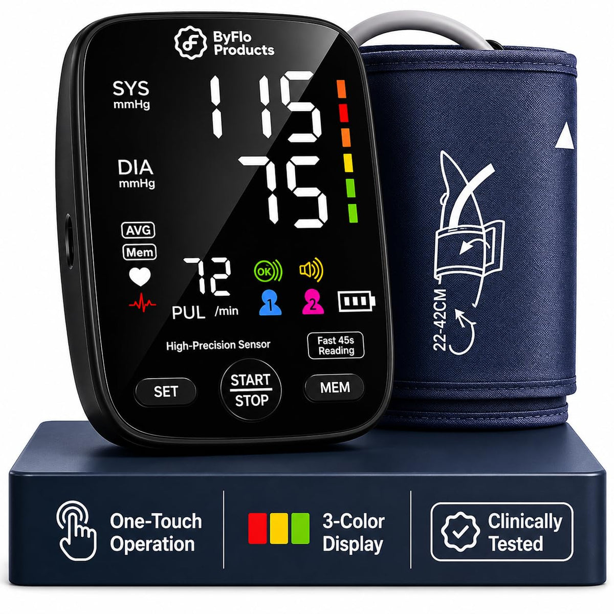 Blood Pressure Monitor Arm Cuff USB-C E1276
