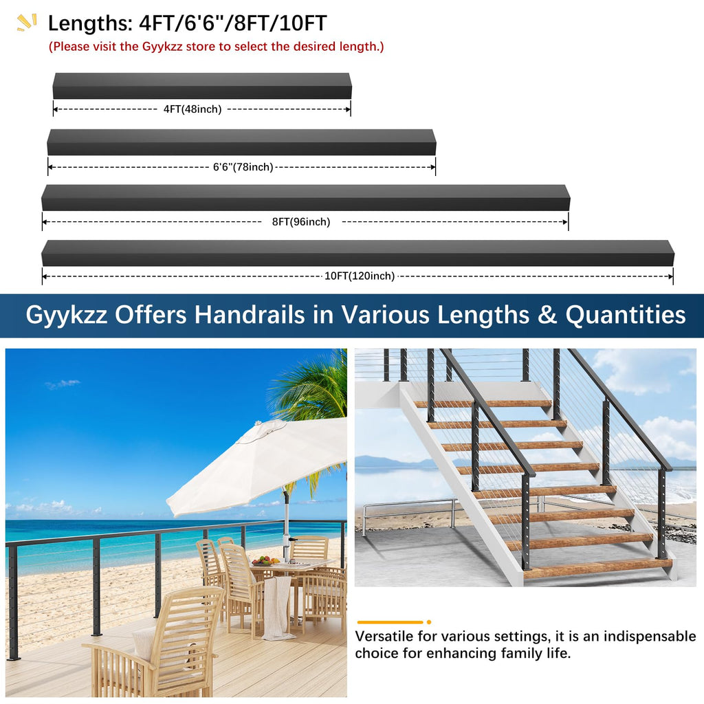 Black Aluminum Handrail 3 Pack D392061
