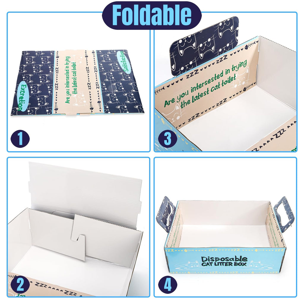 8 Pcs Disposable Cat Litter Box with Scoops P468
