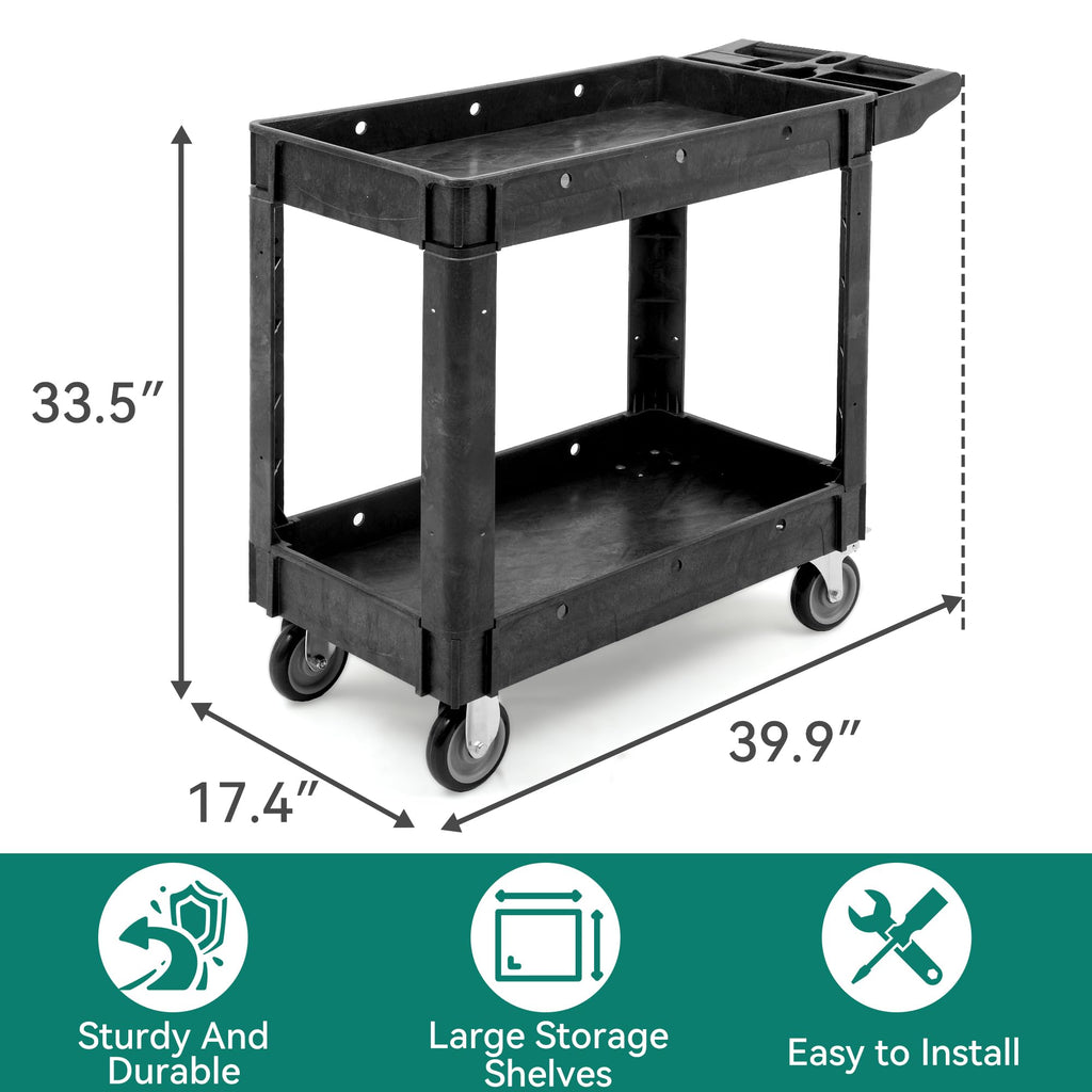 Black Utility Cart on Wheels G394816