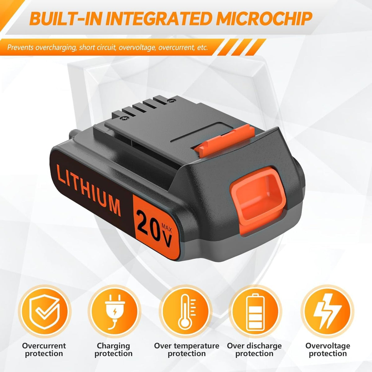 20 Volt 2.0AH Lithium-Ion Battery Replacement L7204