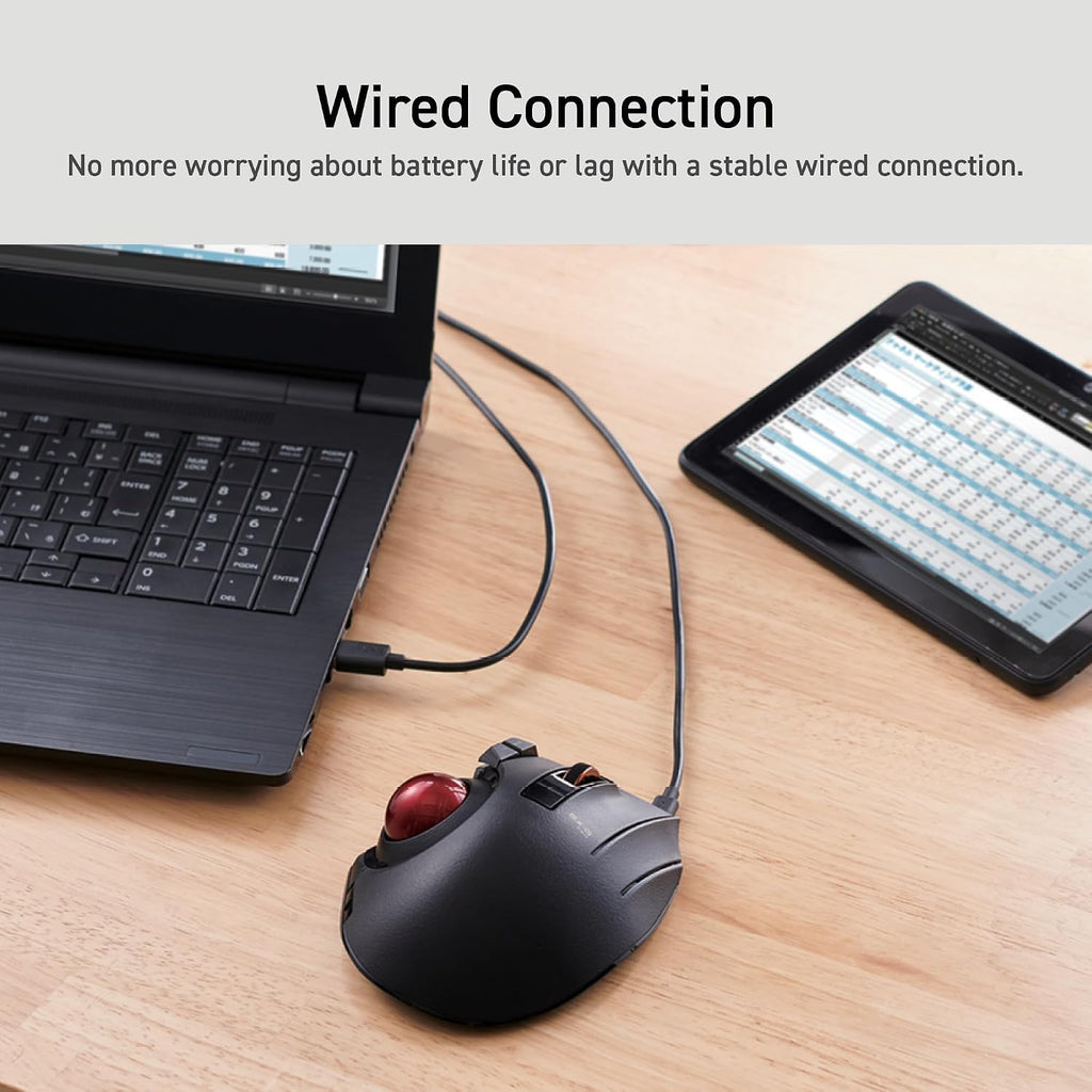 Wireless Ergonomic Thumb Control Trackball Mouse B59764