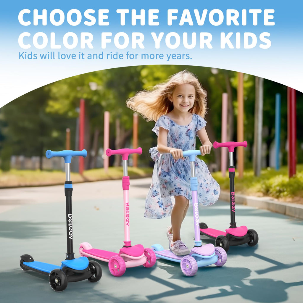 3 Wheel Folding Kick Scooter with LED Light-Up Wheels Z454