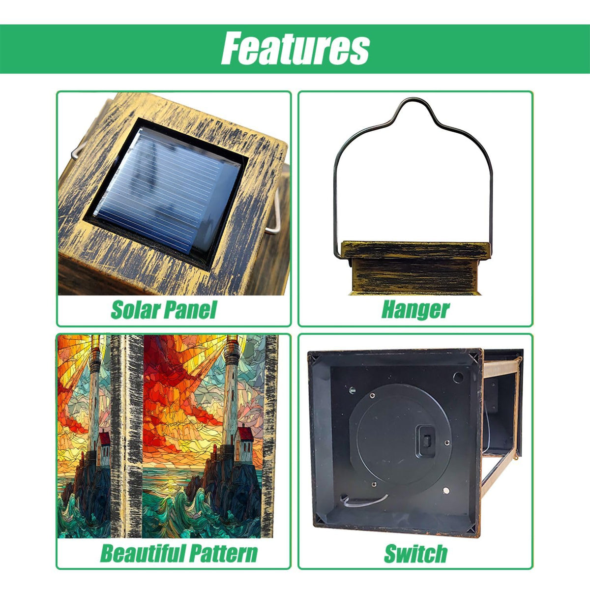 Waterproof Solar Powered Hanging Lantern G17237