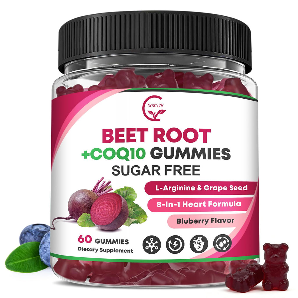 Beet Root Gummies with CoQ10, L-Arginine & Grape Seed Extract, Vegan, 60 Counts Z3675
