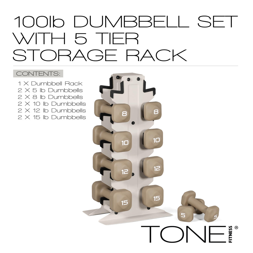 Neoprene Dumbbell Set with Storage Rack S83836