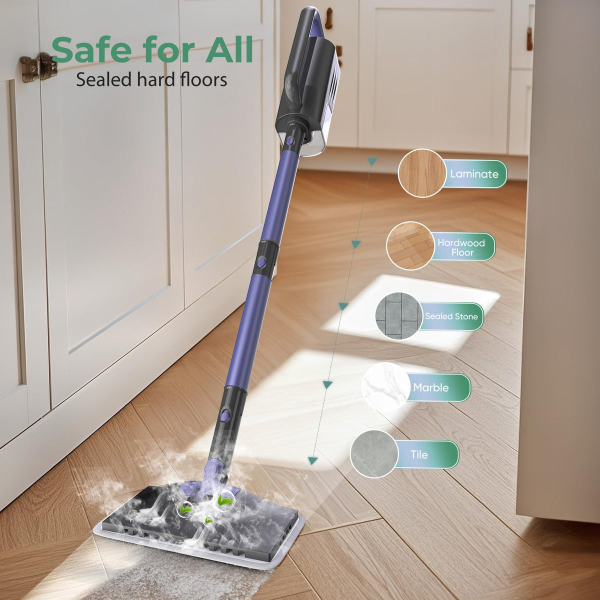 Steam Mop with 400ML Water Tank 6-in-1 Accessories U39579