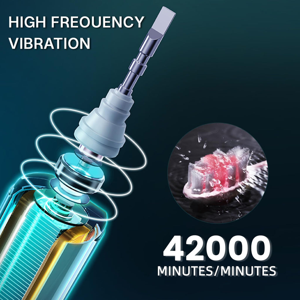 Black White Electric Toothbrush with 10 Brush Heads H972540