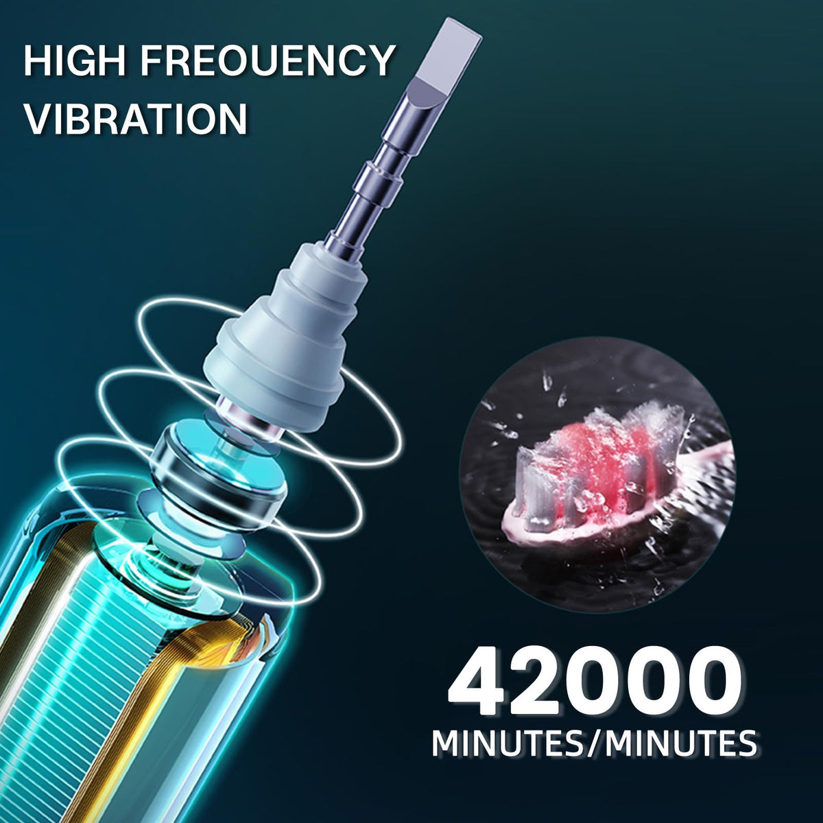 Black White Electric Toothbrush with 10 Brush Heads H972540
