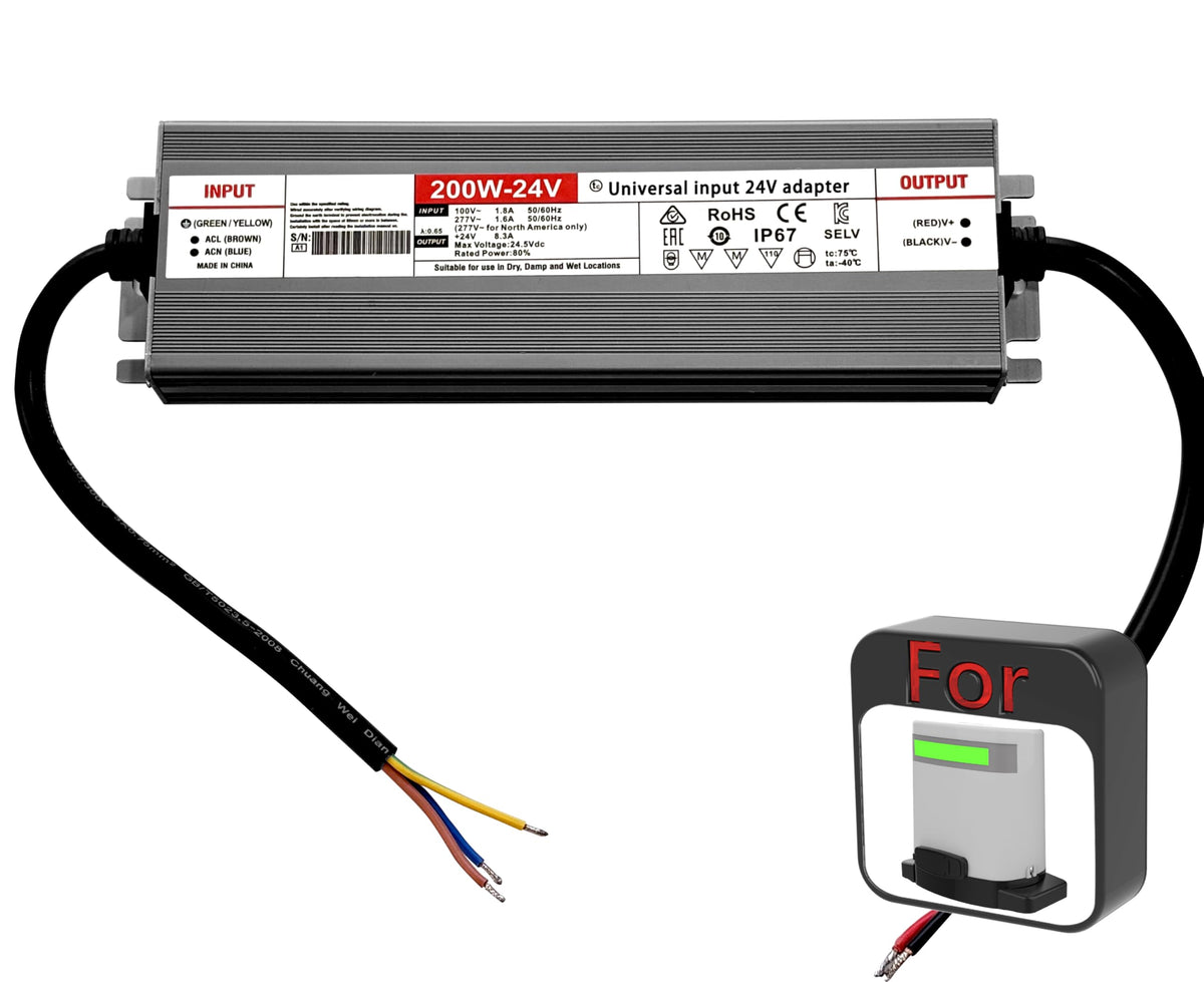 200W AC100-277V to DC24V Waterproof IP67 LED Driver Power Supply Q408