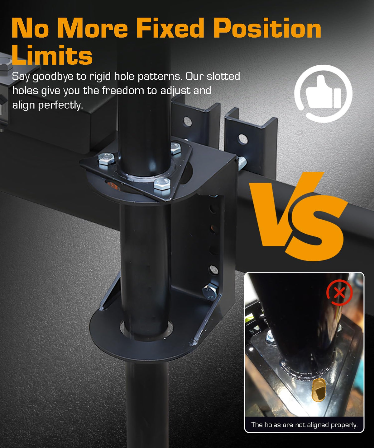 Black Steel Trailer Tongue Jack Stand Bracket L523823