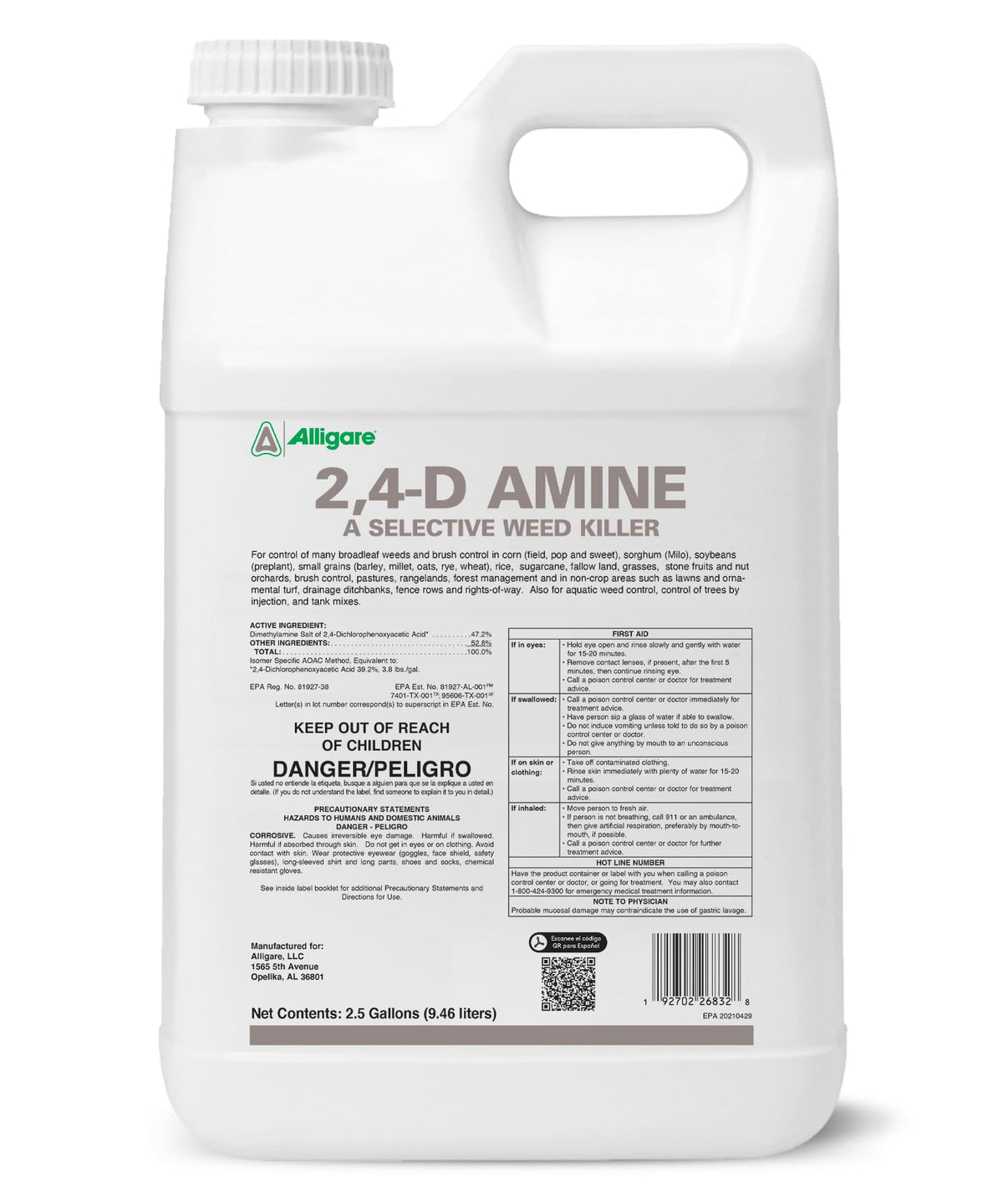 2,4-D Amine Weed Killer Concentrate 2.5 Gallons O982