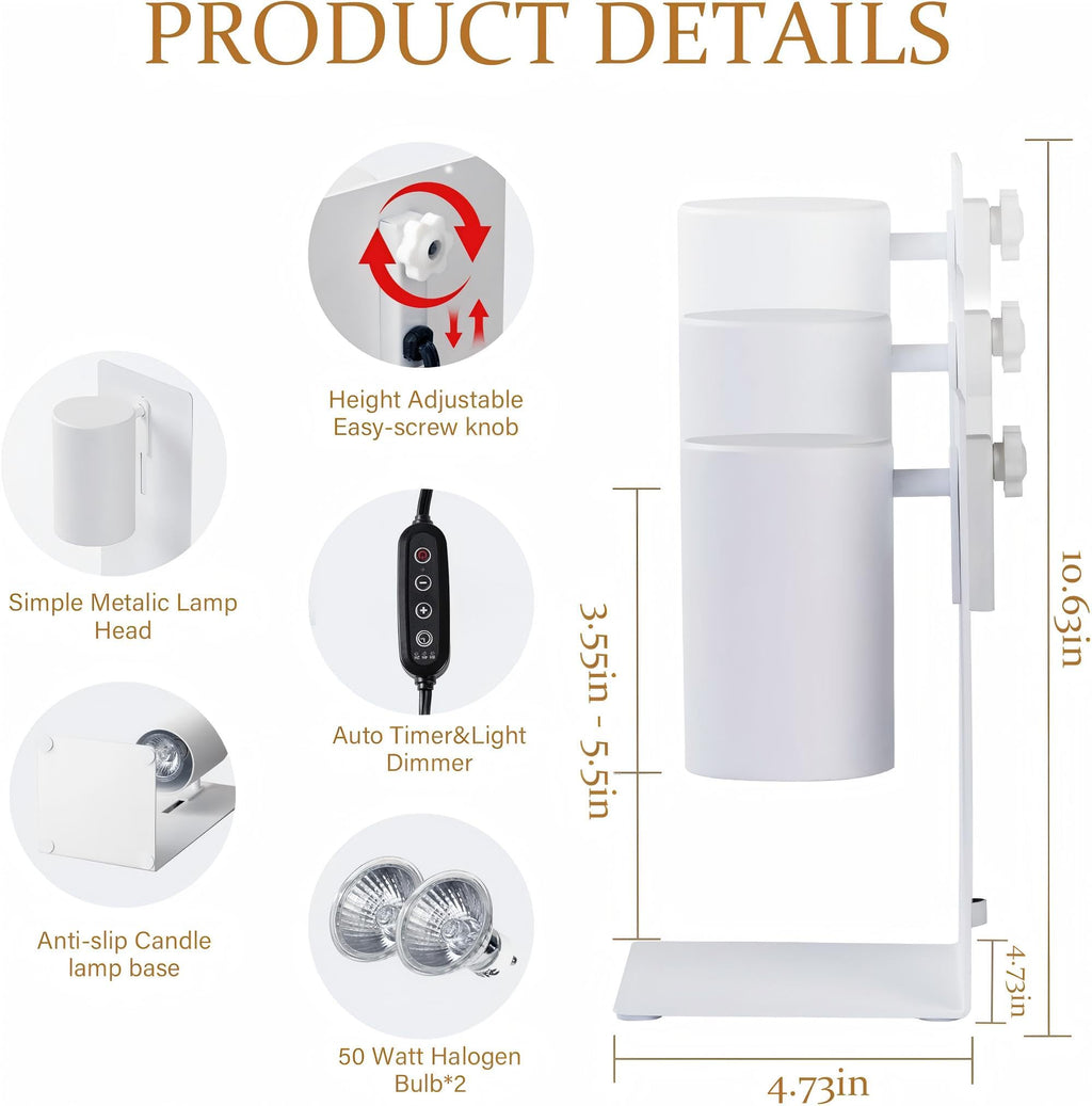 White Candle Warmer Lamp with Timer H142