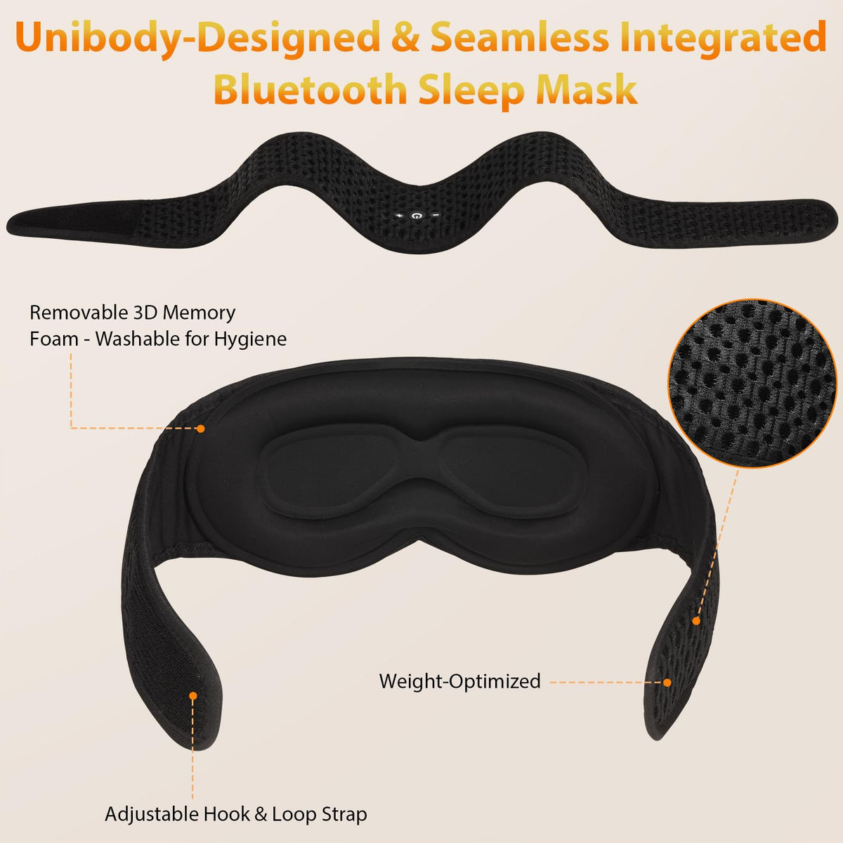 Sleep Mask with Bluetooth Headphones J73754