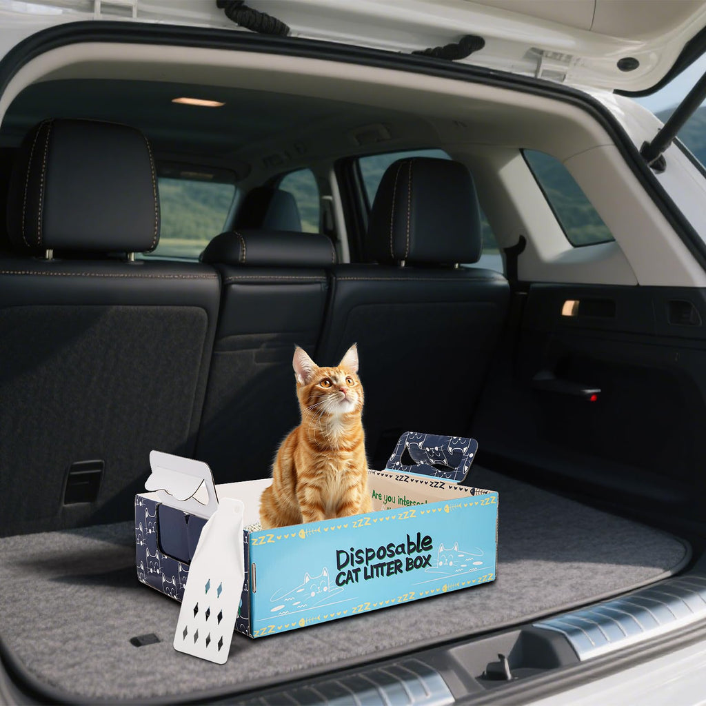 8 Pcs Disposable Cat Litter Box with Scoops P468