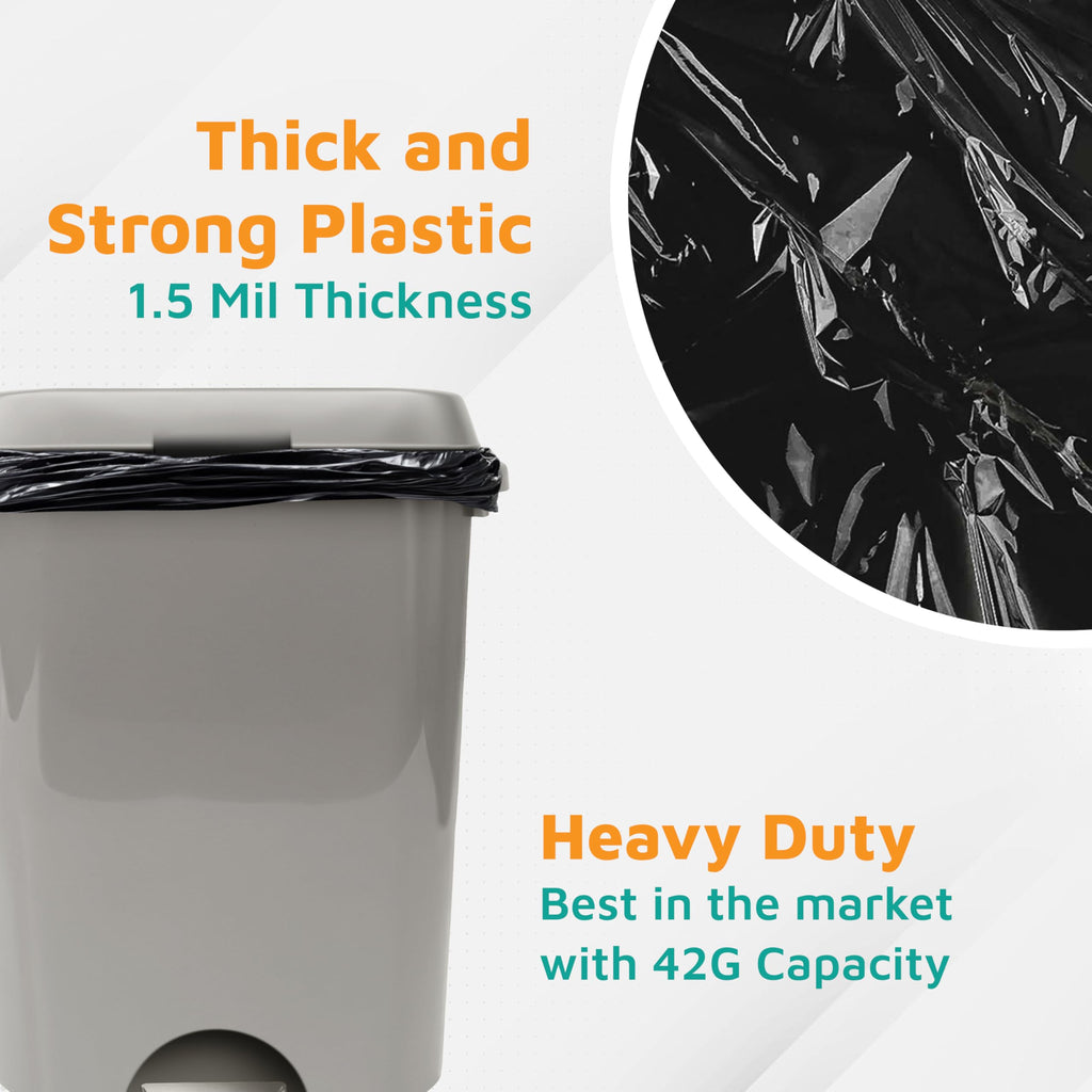 Black 42-Gallon 1.5 Mil Tall Trash Can Liners B954457