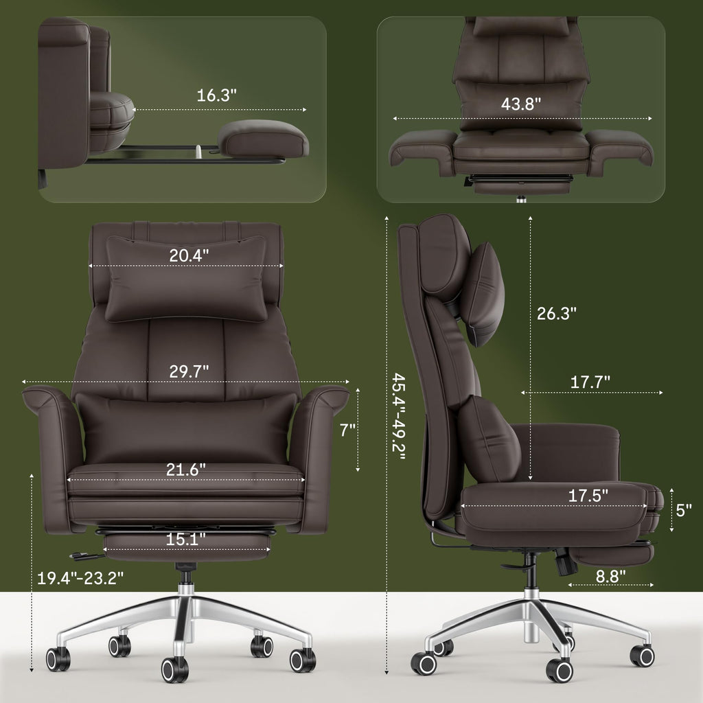 Oversized Brown Convertible Office Chair K3177
