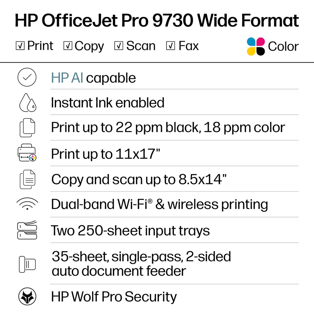 Wide-Format Wireless All-in-One Color Inkjet Printer S504054