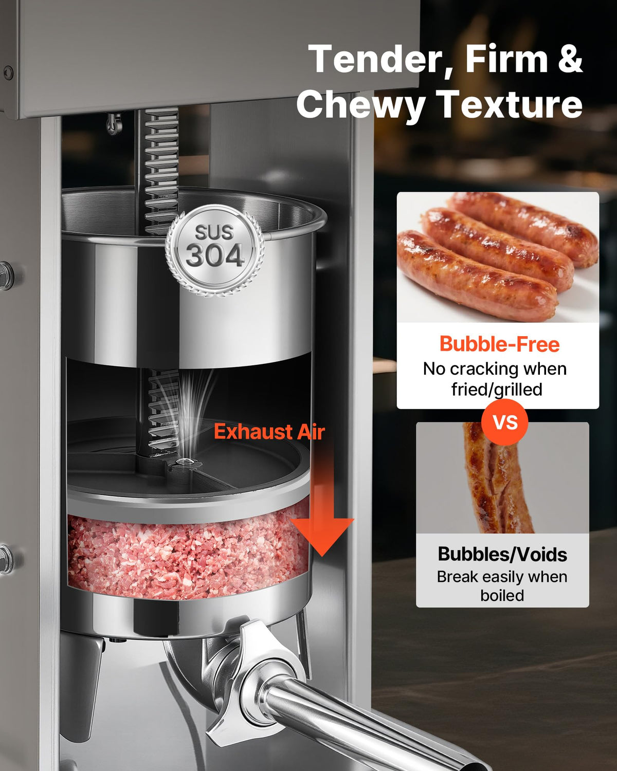 25 LBS Stainless Steel Electric Sausage Stuffer with 4 Stuffing Tubes V462972