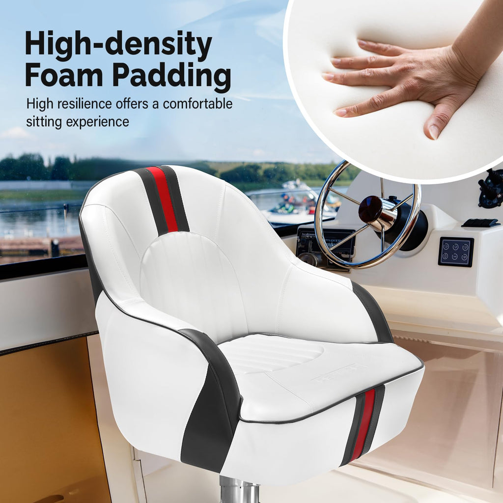 Pontoon Boat Captain Bucket Seat with Cover K64792