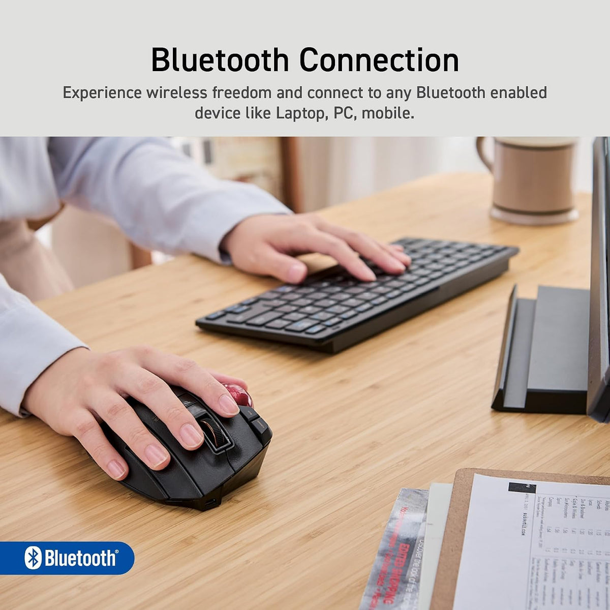 Wireless Ergonomic Thumb Control Trackball Mouse B59764