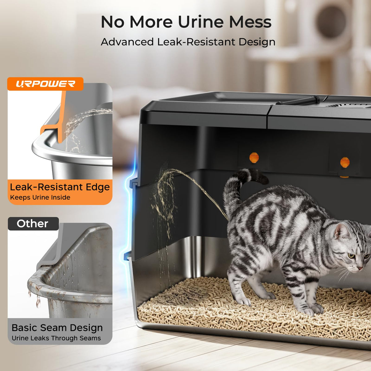 XL Stainless Steel Cat Litter Box C5304