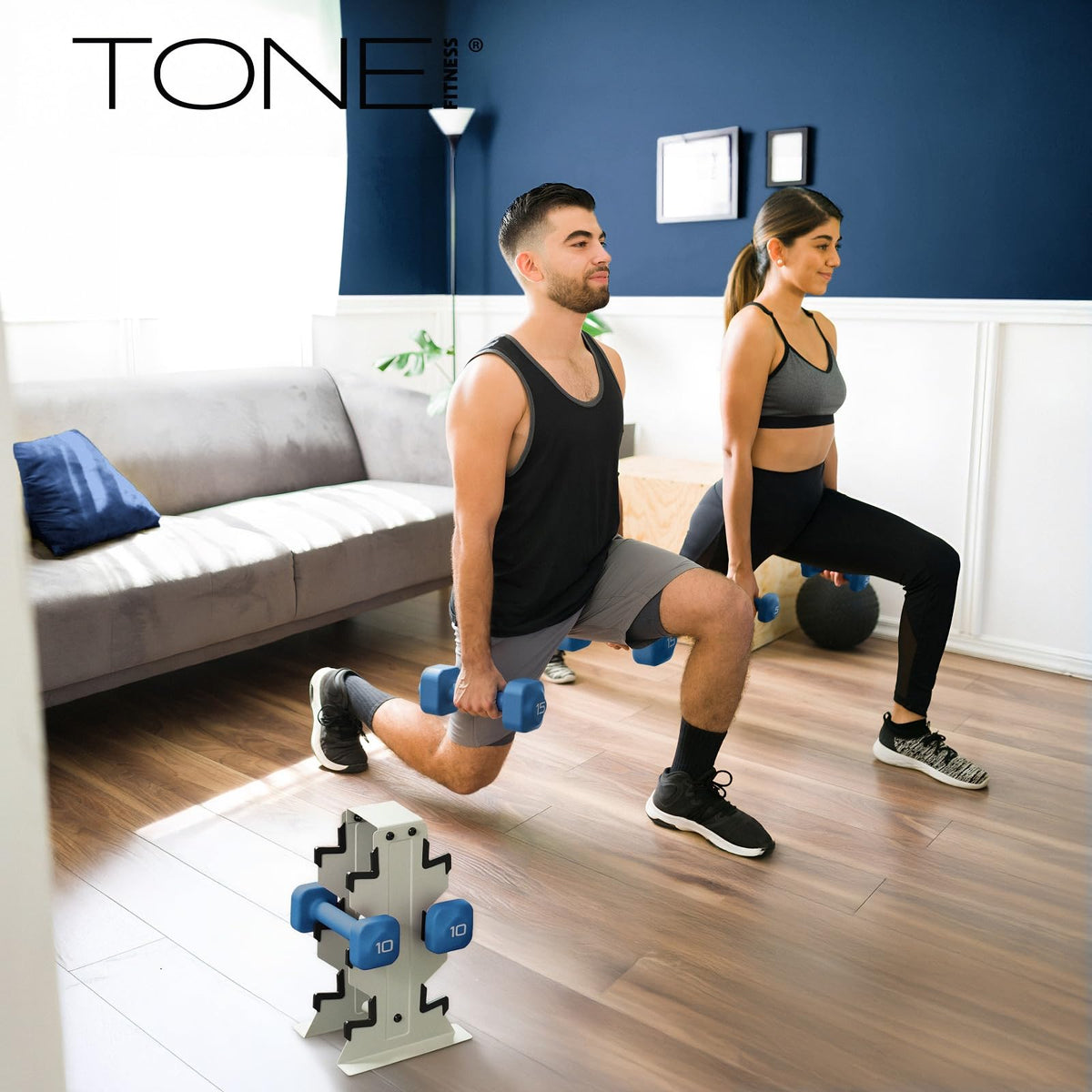 Neoprene Dumbbell Set with Storage Rack S83836